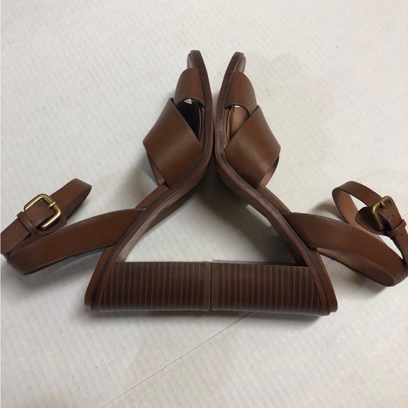 Target A New Day Beatriz Cross Band Stacked Heel Pumps Brown Size 9 - Picture 7 of 13